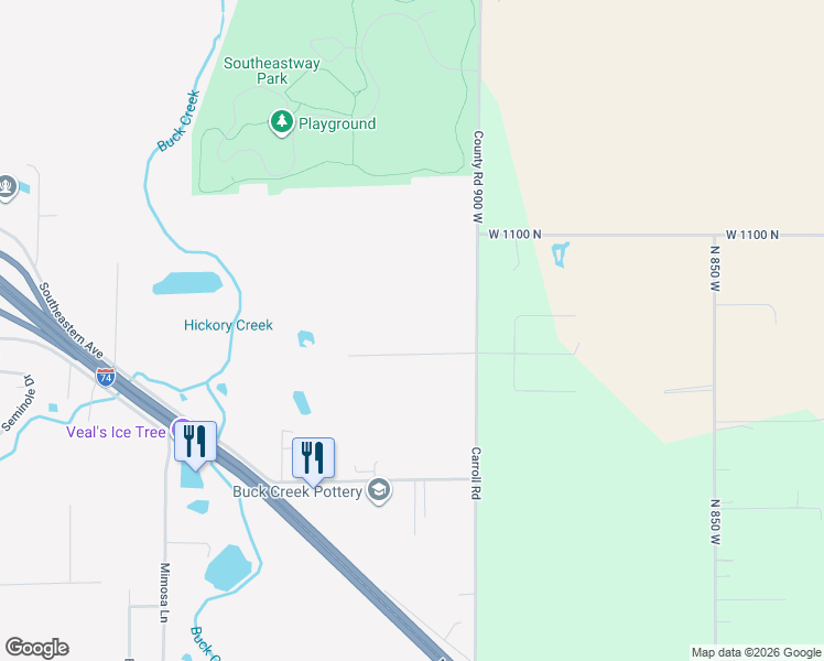 map of restaurants, bars, coffee shops, grocery stores, and more near 6180 South Carroll Road in Indianapolis