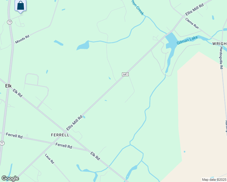 map of restaurants, bars, coffee shops, grocery stores, and more near 1461 Ferrell Road in Elk