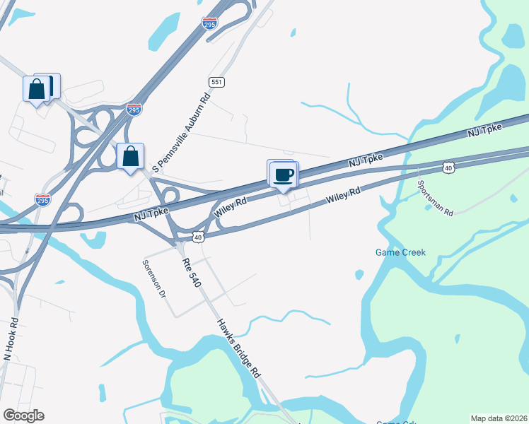 map of restaurants, bars, coffee shops, grocery stores, and more near 379 U.S. 40 in Carneys Point Township