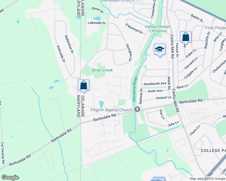 map of restaurants, bars, coffee shops, grocery stores, and more near 11 South Fawn Drive in Newark