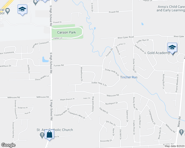 map of restaurants, bars, coffee shops, grocery stores, and more near 5812 Coppock Lane in Indianapolis