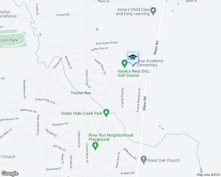 map of restaurants, bars, coffee shops, grocery stores, and more near 5349 Dollar Forge Lane in Indianapolis