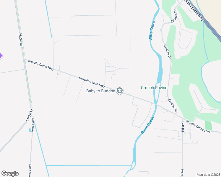 map of restaurants, bars, coffee shops, grocery stores, and more near 2031 Oroville-Chico Highway in Durham