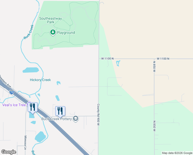 map of restaurants, bars, coffee shops, grocery stores, and more near 6160 South Carroll Road in Indianapolis