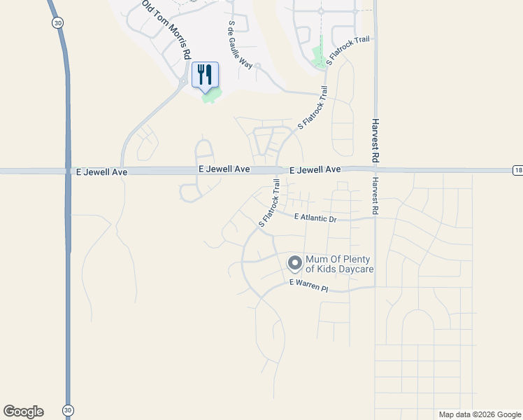 map of restaurants, bars, coffee shops, grocery stores, and more near 2029 South Fulton Court in Aurora