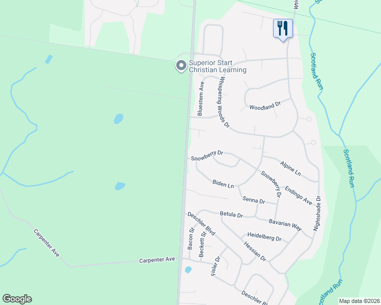 map of restaurants, bars, coffee shops, grocery stores, and more near 1798 Fries Mill Road in Monroe