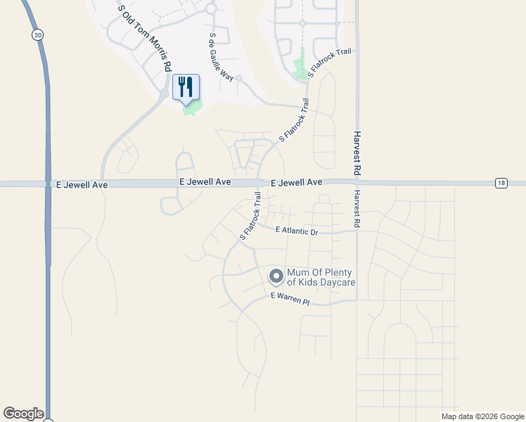 map of restaurants, bars, coffee shops, grocery stores, and more near 1967 South Fultondale Way in Aurora