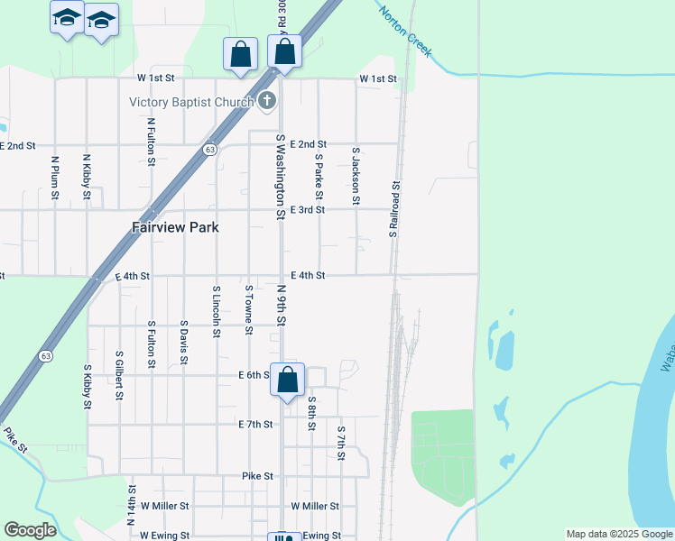 map of restaurants, bars, coffee shops, grocery stores, and more near 383 South Jackson Street in Clinton