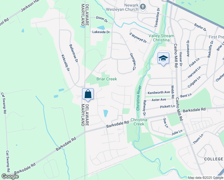 map of restaurants, bars, coffee shops, grocery stores, and more near 25 North Fawn Drive in Newark