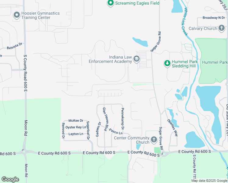 map of restaurants, bars, coffee shops, grocery stores, and more near 6676 Dunsdin Drive in Plainfield