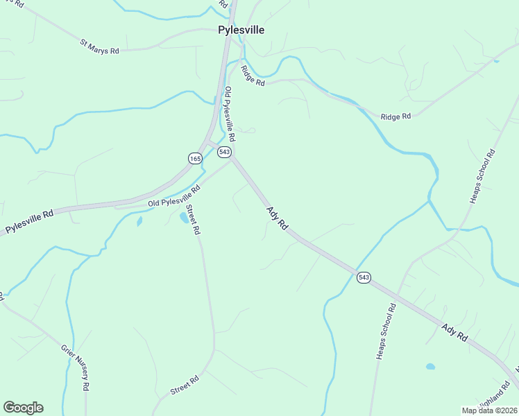 map of restaurants, bars, coffee shops, grocery stores, and more near 3958 Ady Road in Pylesville