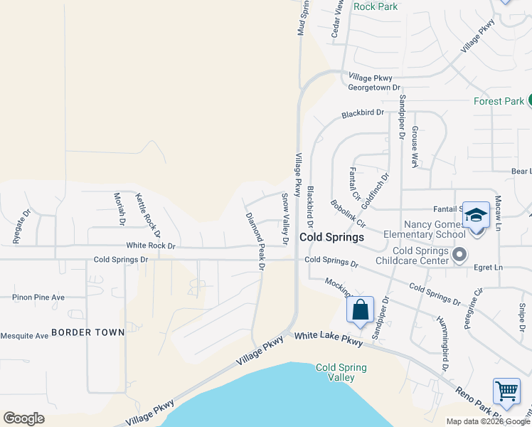 map of restaurants, bars, coffee shops, grocery stores, and more near 20985 Rose Knob Drive in Reno