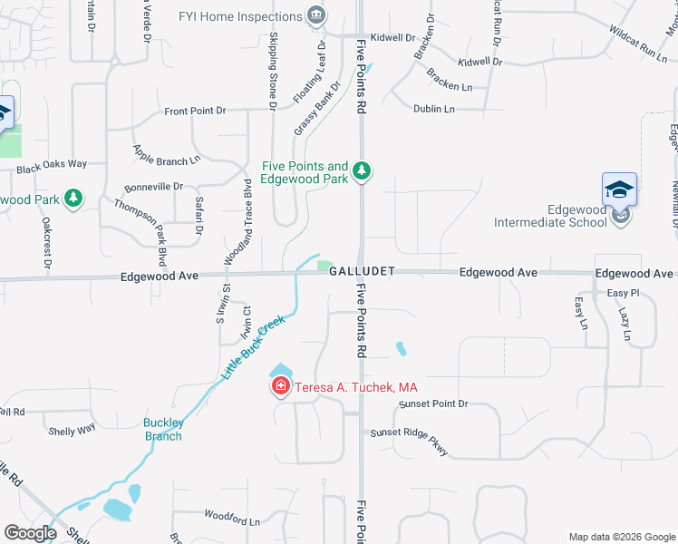 map of restaurants, bars, coffee shops, grocery stores, and more near 7002 East Edgewood Avenue in Indianapolis