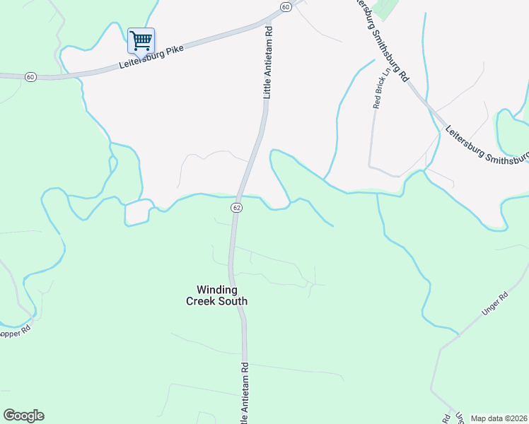 map of restaurants, bars, coffee shops, grocery stores, and more near 13357 Little Antietam Road in Hagerstown