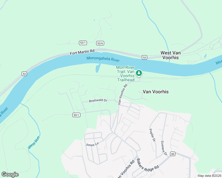 map of restaurants, bars, coffee shops, grocery stores, and more near 108 Marco Polo Drive in Morgantown