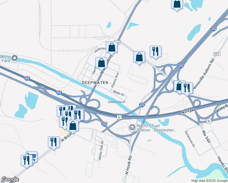 map of restaurants, bars, coffee shops, grocery stores, and more near 29 Chester Avenue in Salem County