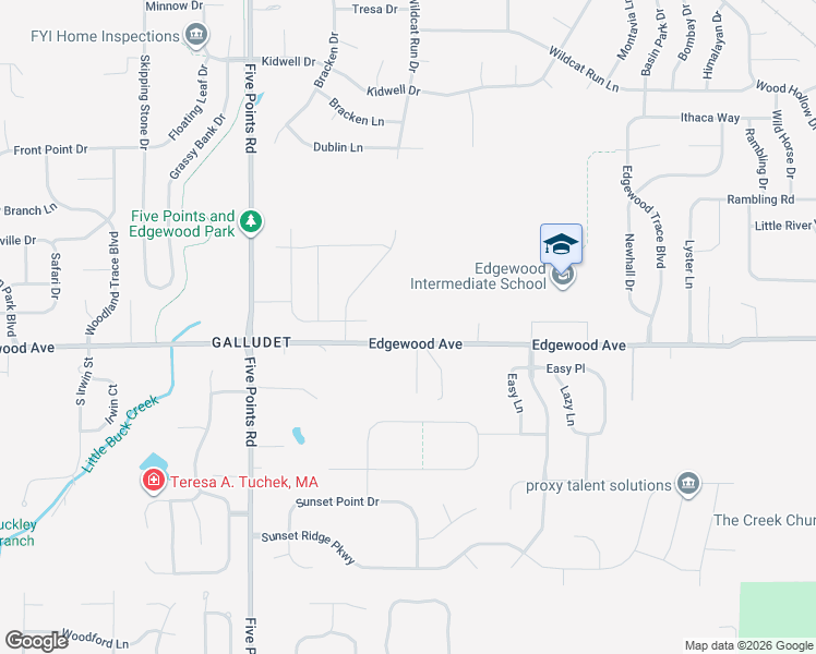map of restaurants, bars, coffee shops, grocery stores, and more near 7340 East Edgewood Avenue in Indianapolis