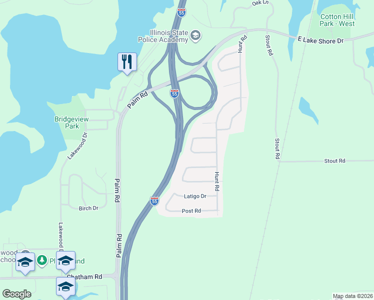 map of restaurants, bars, coffee shops, grocery stores, and more near 8100-8198 Tack Lane in Springfield