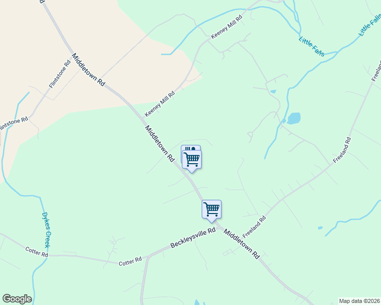map of restaurants, bars, coffee shops, grocery stores, and more near 20235 Middletown Road in Baltimore