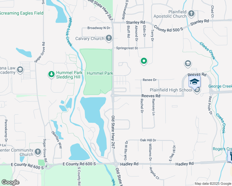 map of restaurants, bars, coffee shops, grocery stores, and more near 1037 Parkside Court South in Plainfield