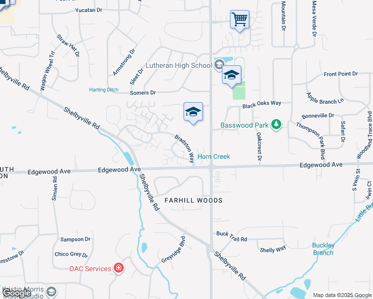 map of restaurants, bars, coffee shops, grocery stores, and more near 5914 Bradston Way in Indianapolis