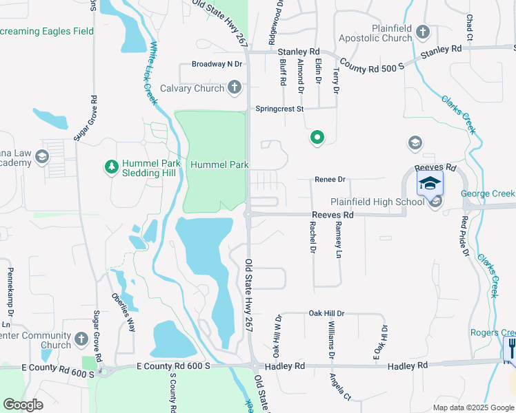 map of restaurants, bars, coffee shops, grocery stores, and more near 1037 Parkside Court South in Plainfield