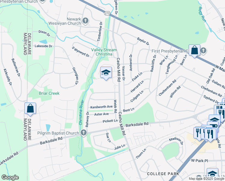 map of restaurants, bars, coffee shops, grocery stores, and more near 900 Rahway Drive in Newark