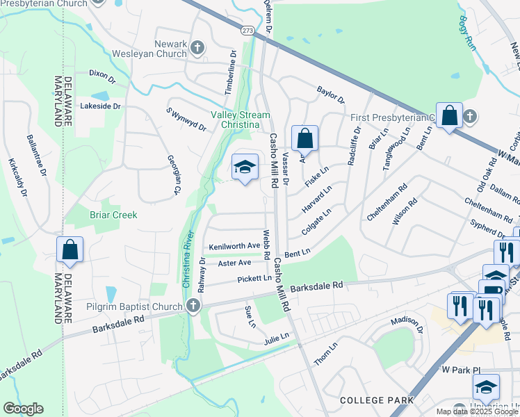 map of restaurants, bars, coffee shops, grocery stores, and more near 900 Rahway Drive in Newark