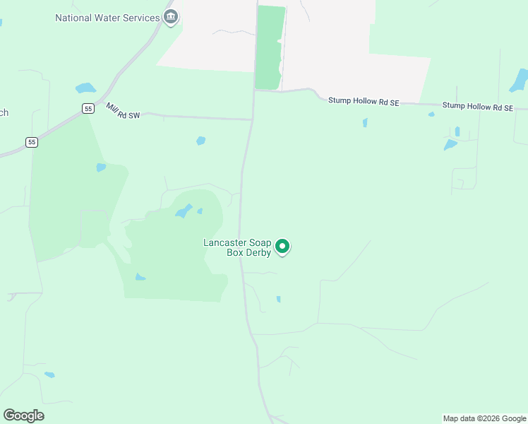 map of restaurants, bars, coffee shops, grocery stores, and more near 2880 BIS Road Southwest in Lancaster