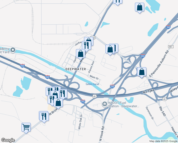 map of restaurants, bars, coffee shops, grocery stores, and more near 29 Chester Avenue in Salem County