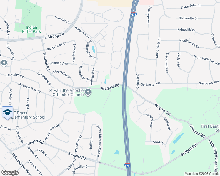 map of restaurants, bars, coffee shops, grocery stores, and more near 4359 Wagner Road in Dayton