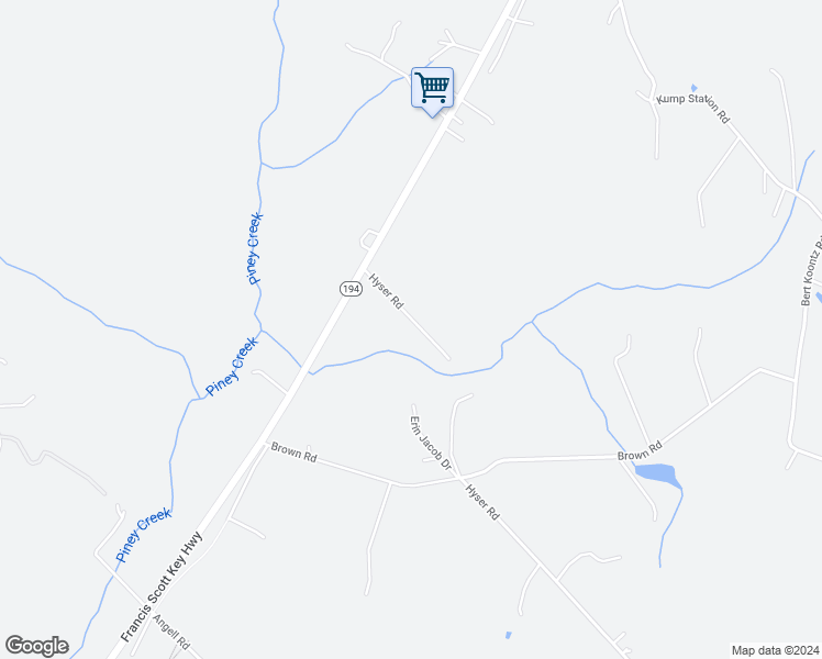 map of restaurants, bars, coffee shops, grocery stores, and more near 4271 Copenhaver Lane in Taneytown