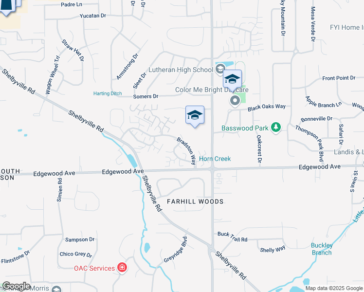 map of restaurants, bars, coffee shops, grocery stores, and more near 5914 Bradston Way in Indianapolis