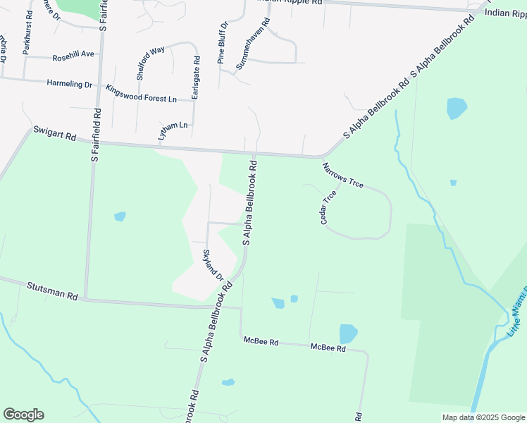 map of restaurants, bars, coffee shops, grocery stores, and more near 330 South Alpha Bellbrook Road in Bellbrook