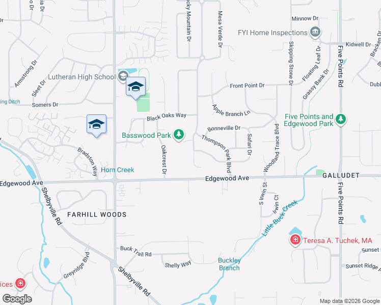 map of restaurants, bars, coffee shops, grocery stores, and more near 5850 Bonneville Way in Indianapolis