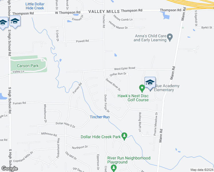 map of restaurants, bars, coffee shops, grocery stores, and more near 5567 Dollar Forge Drive in Indianapolis