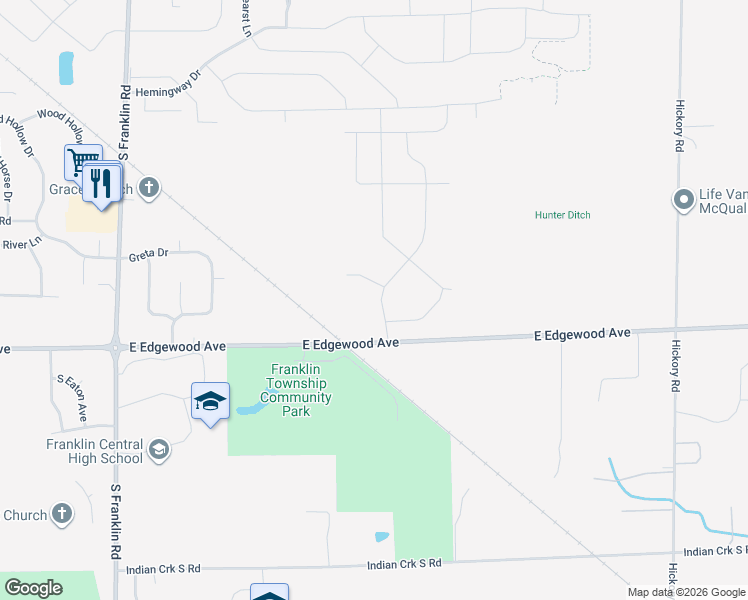 map of restaurants, bars, coffee shops, grocery stores, and more near 5850 Tart Boulevard in Indianapolis