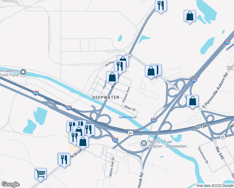 map of restaurants, bars, coffee shops, grocery stores, and more near 29 Chester Avenue in Salem County