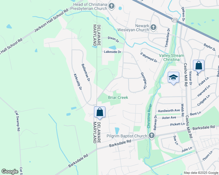 map of restaurants, bars, coffee shops, grocery stores, and more near 5 Kayser Court in Newark