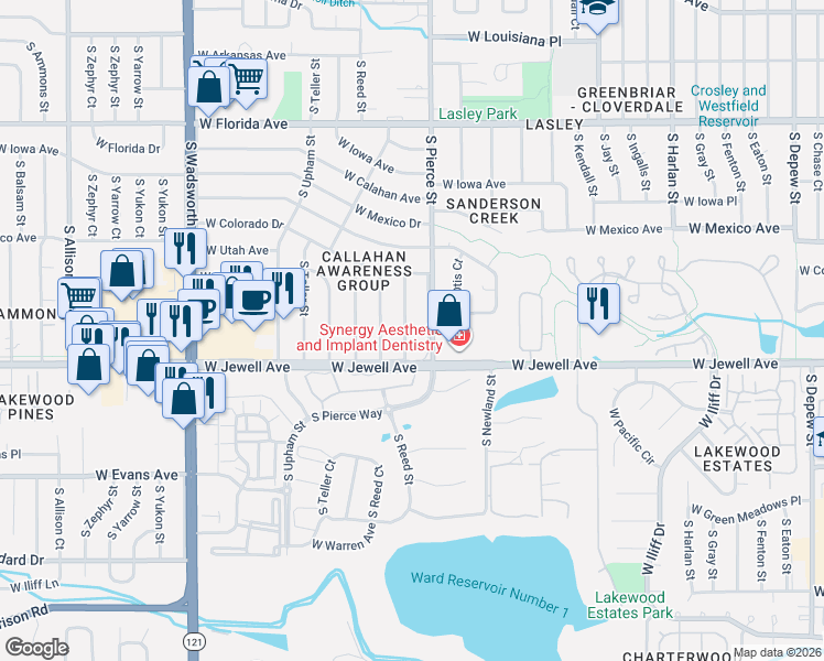 map of restaurants, bars, coffee shops, grocery stores, and more near in 