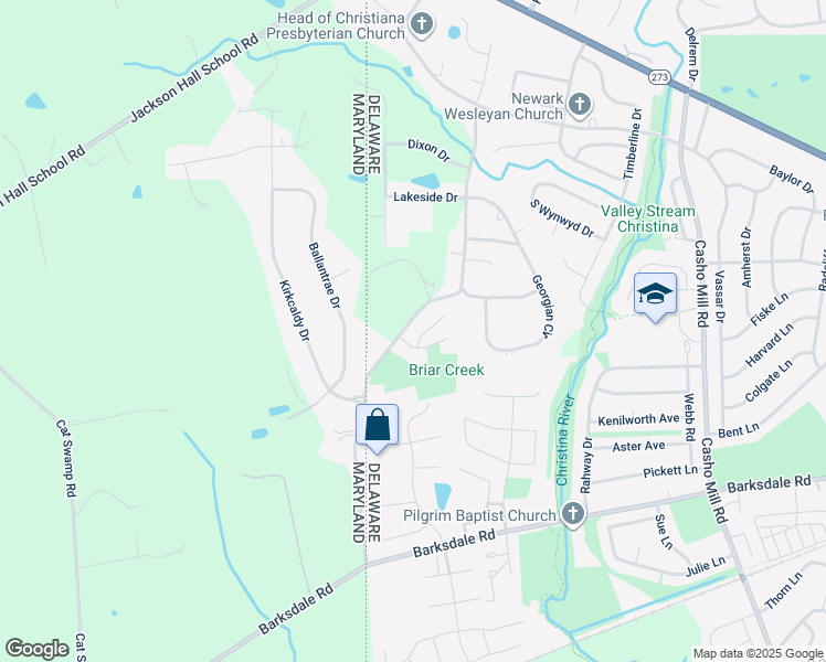 map of restaurants, bars, coffee shops, grocery stores, and more near 5 Kayser Court in Newark