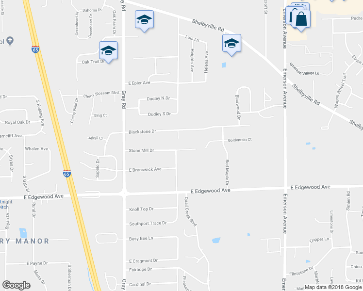 map of restaurants, bars, coffee shops, grocery stores, and more near 4515 Blackstone Drive in Indianapolis