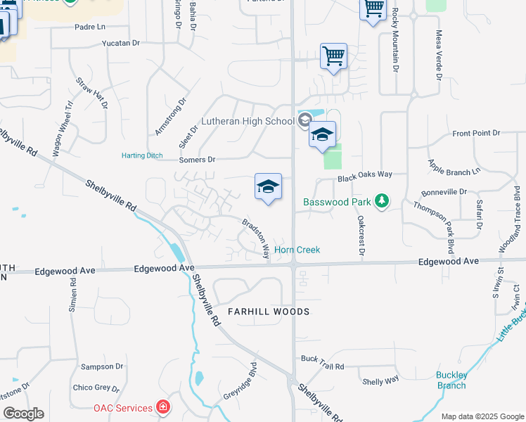 map of restaurants, bars, coffee shops, grocery stores, and more near 5814 South Arlington Avenue in Indianapolis