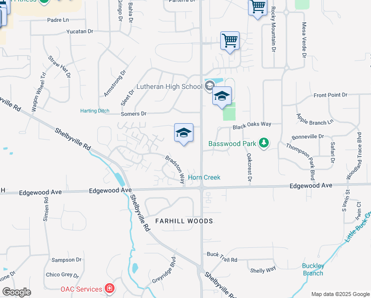 map of restaurants, bars, coffee shops, grocery stores, and more near 5814 South Arlington Avenue in Indianapolis
