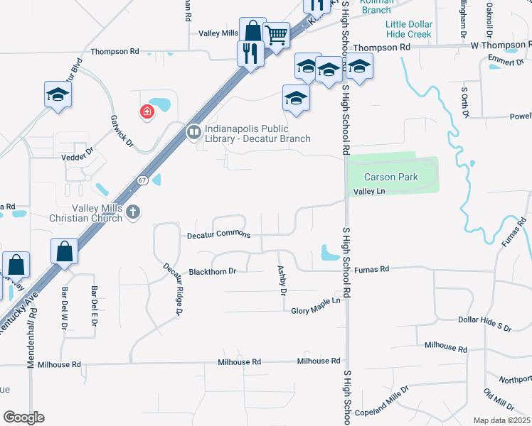 map of restaurants, bars, coffee shops, grocery stores, and more near 5515 Wheatstone Court in Indianapolis