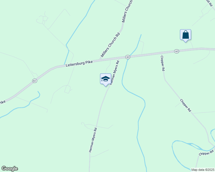 map of restaurants, bars, coffee shops, grocery stores, and more near 13424 Herman Myers Rd in Hagerstown