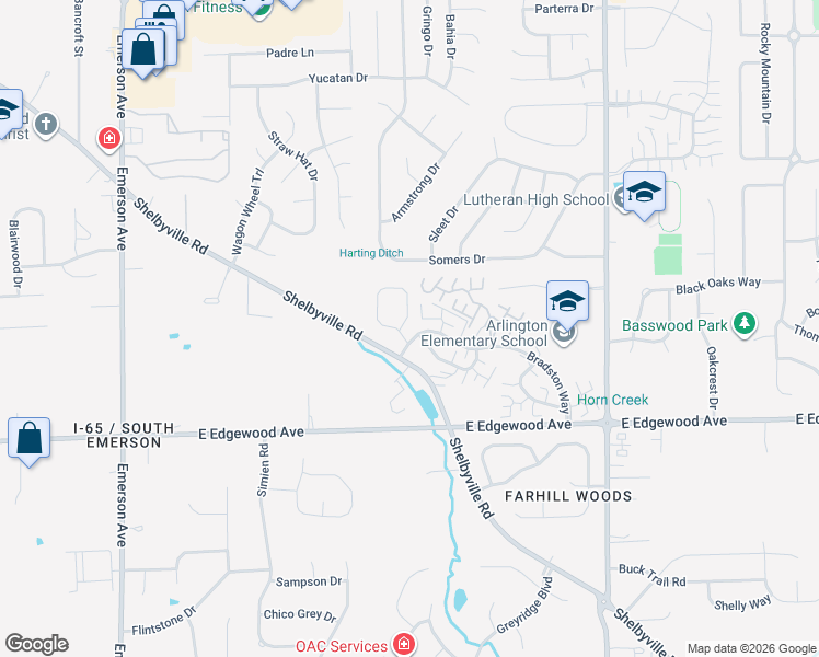 map of restaurants, bars, coffee shops, grocery stores, and more near 5745 Misty Ridge Cir in Indianapolis