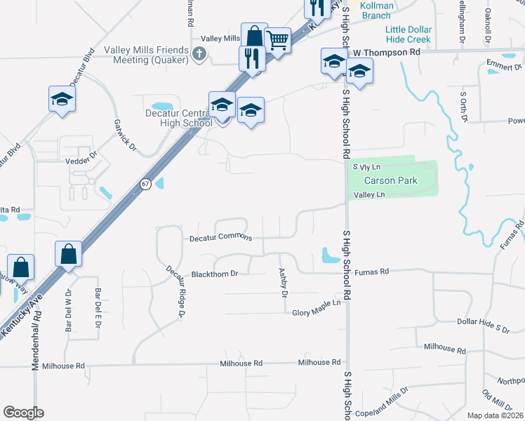 map of restaurants, bars, coffee shops, grocery stores, and more near 5509 Wheatstone Court in Indianapolis