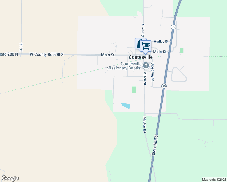 map of restaurants, bars, coffee shops, grocery stores, and more near Phillips Street in Coatesville