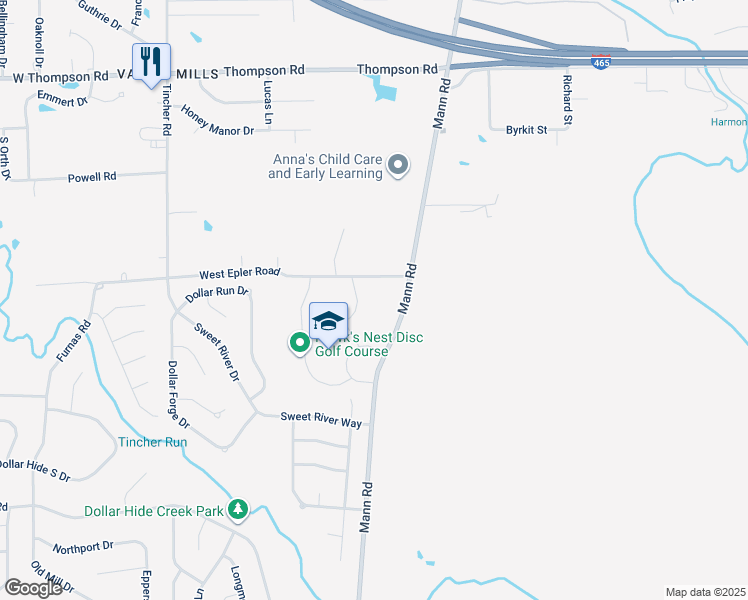 map of restaurants, bars, coffee shops, grocery stores, and more near in Indianapolis